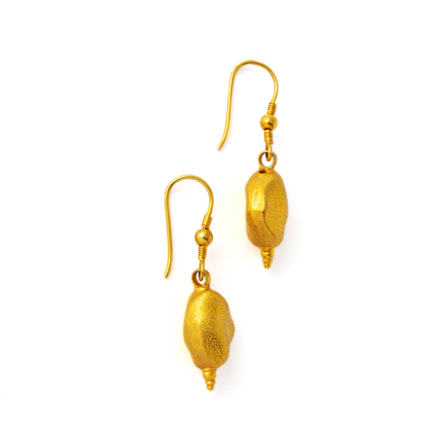 18k Gold bean drop earrings