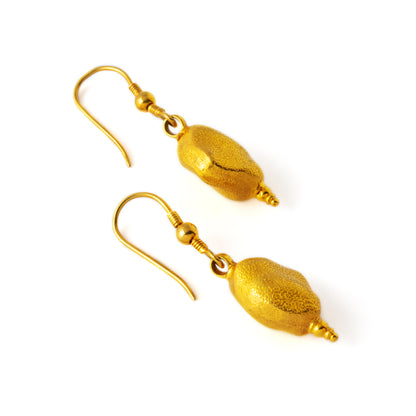 18k Gold bean drop earrings