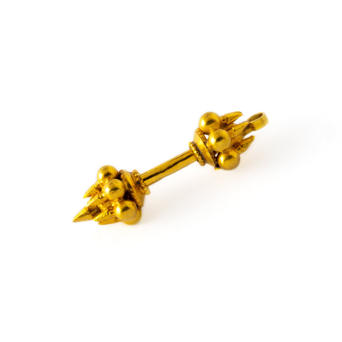 18K Gold Crown Piercing Bar