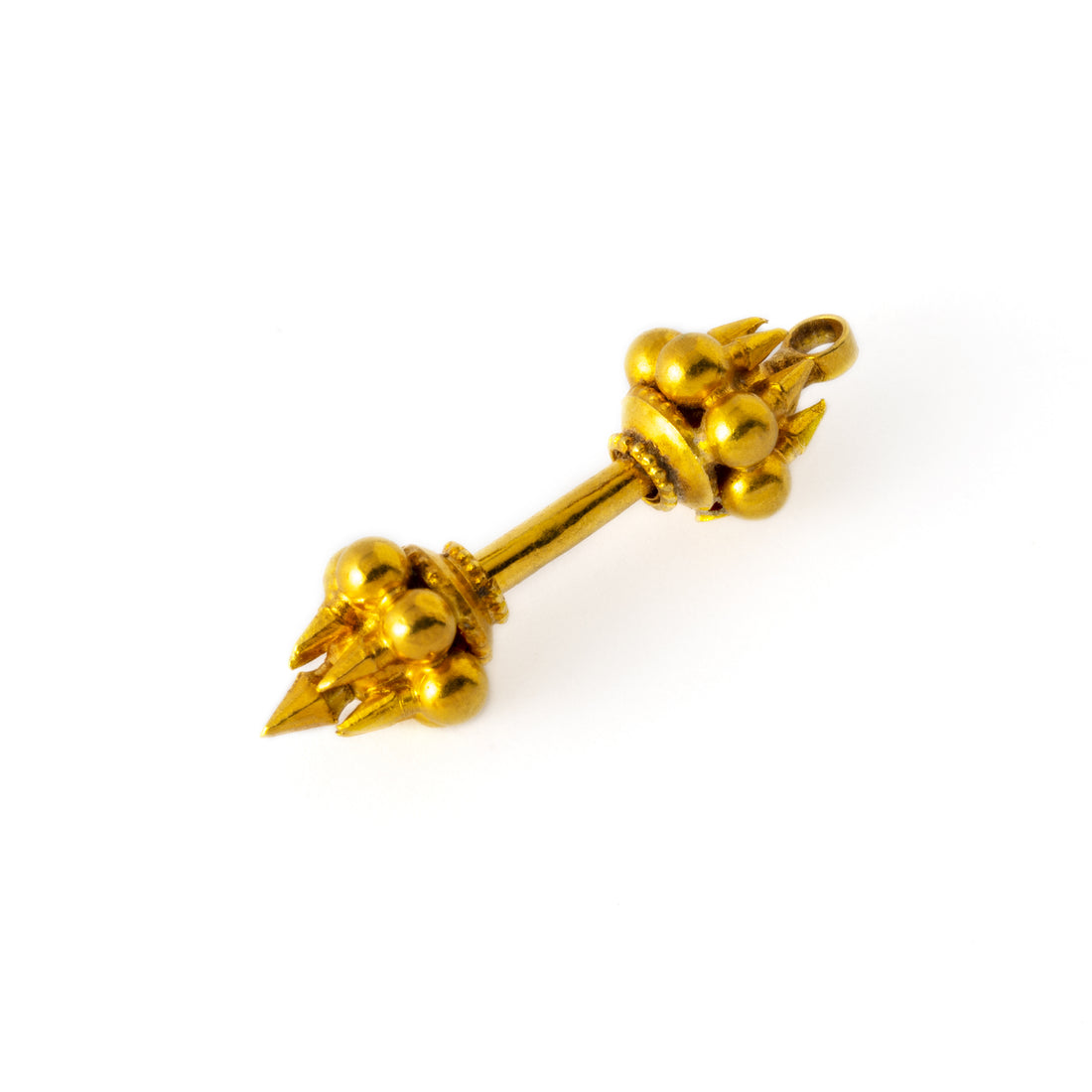 18K Gold Crown Piercing Bar