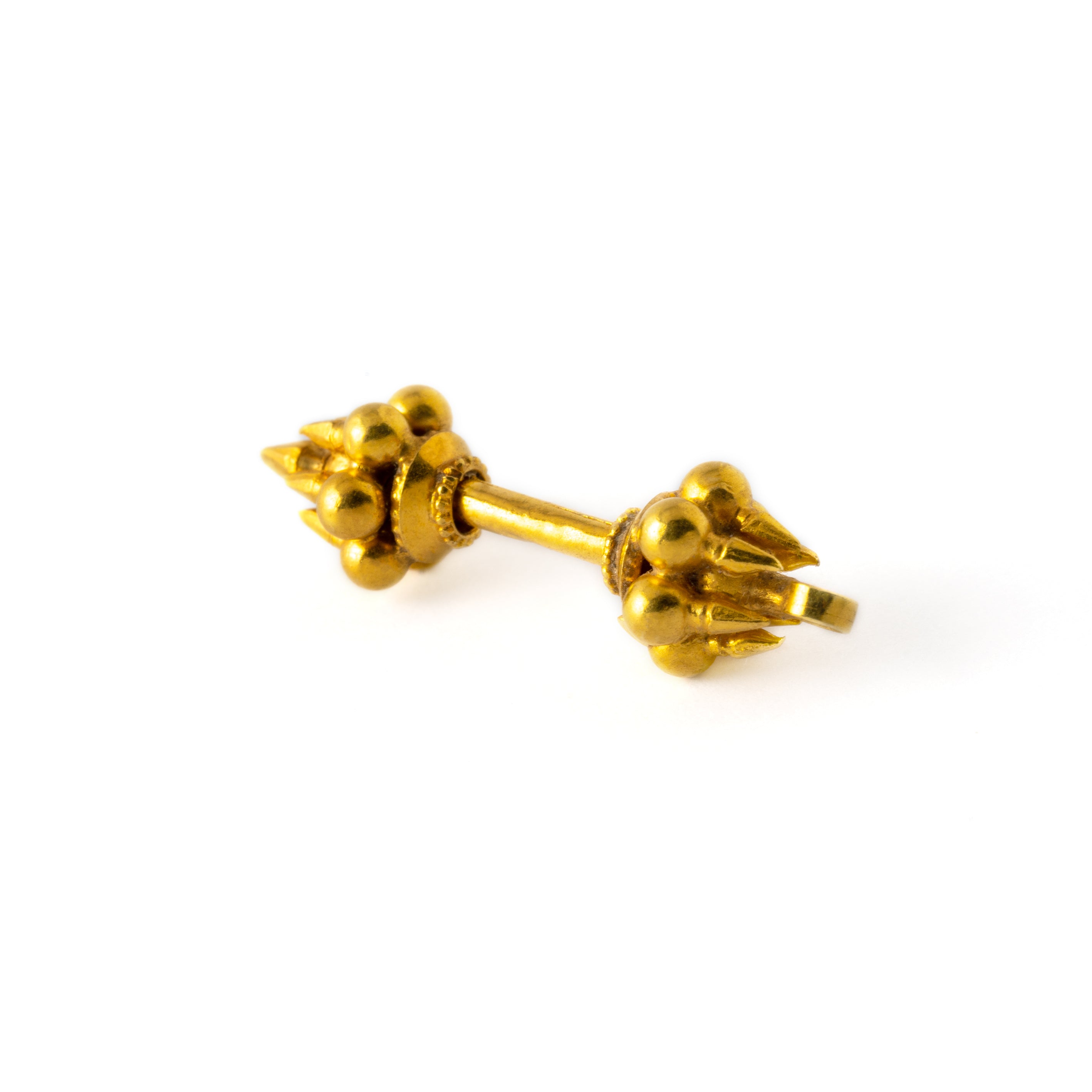 18K Gold Crown Piercing Bar