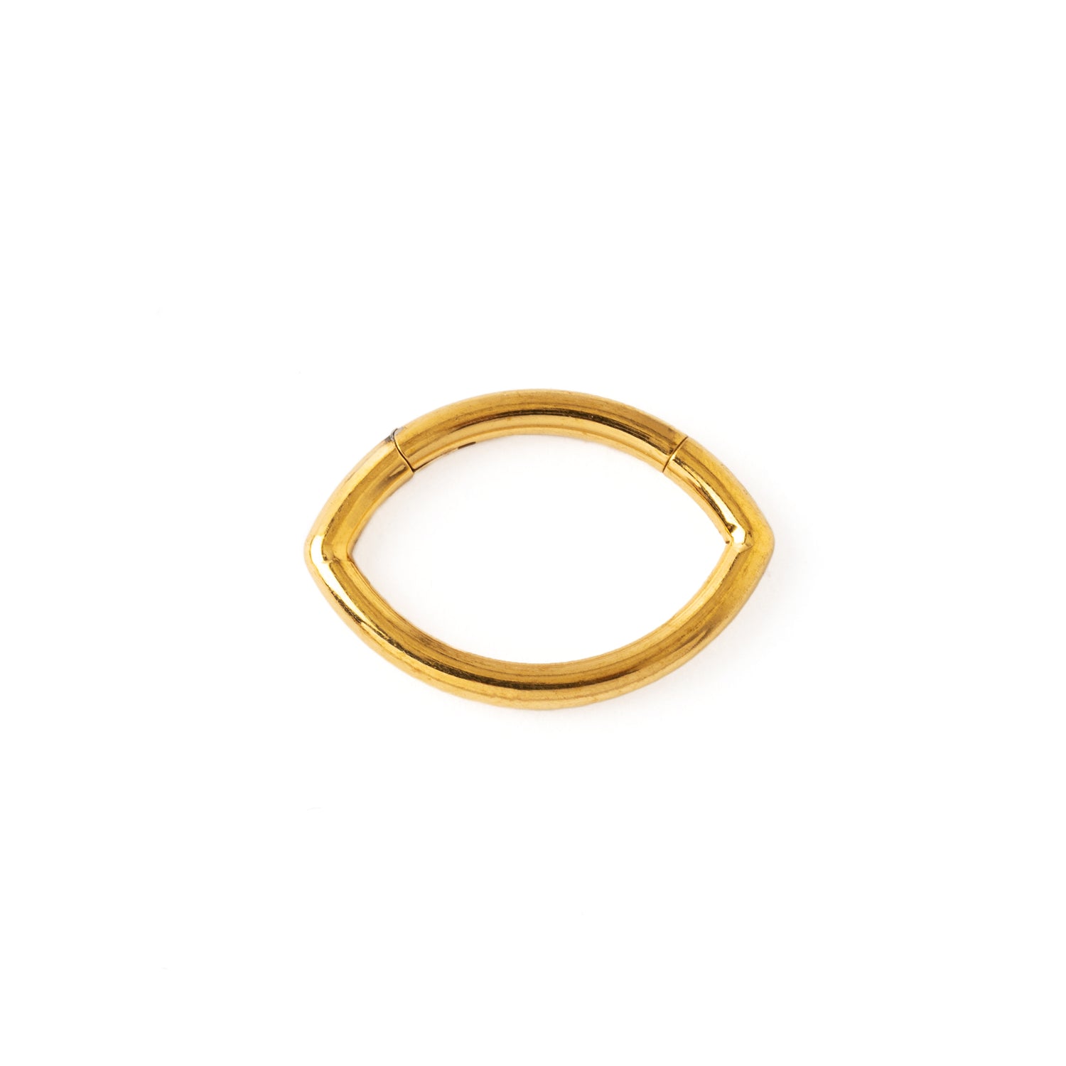 Golden surgical steel Oval Clicker Ring frontal view