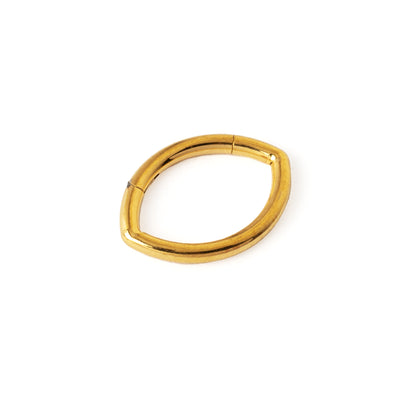 Golden surgical steel Oval Clicker Ring left side view