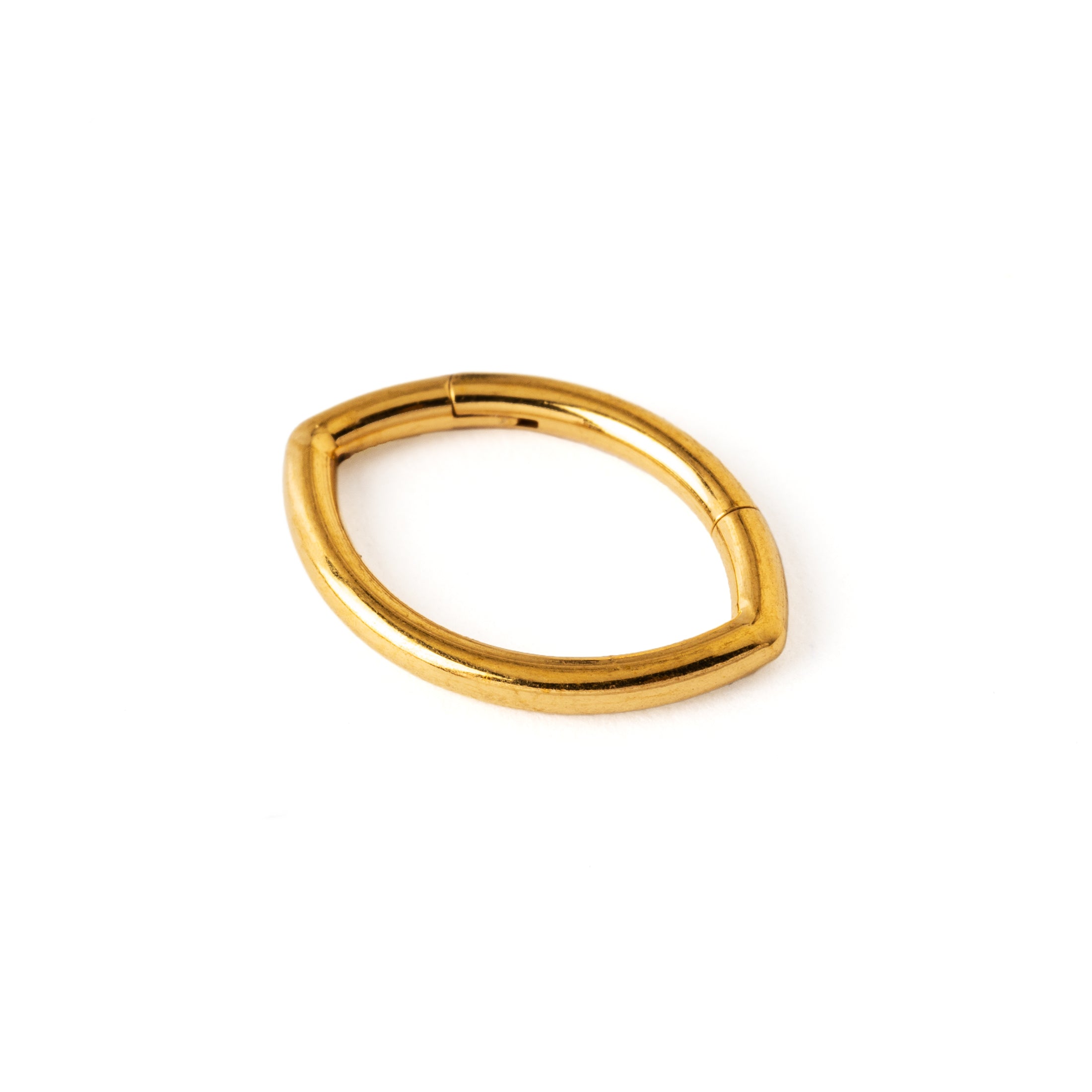 Golden surgical steel Oval Clicker Ring right side view