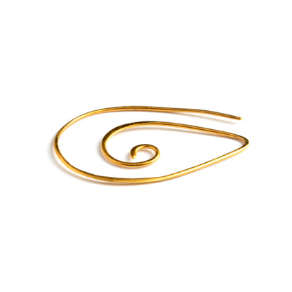 Gold Pointy Spiral Earrings side view