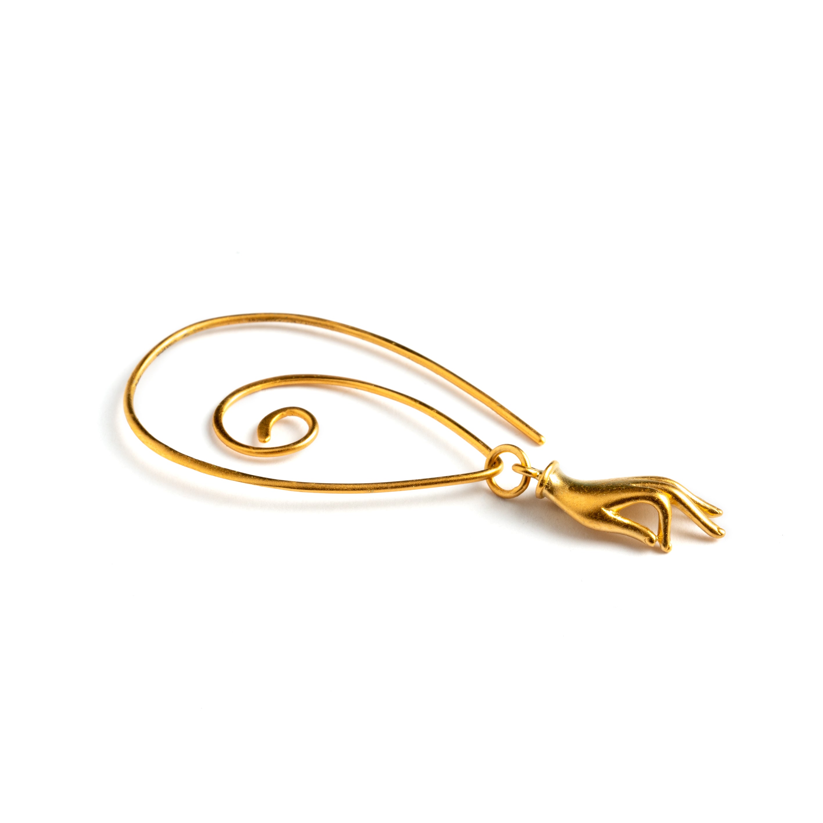 Golden Gian Mudra Spiral Earrings