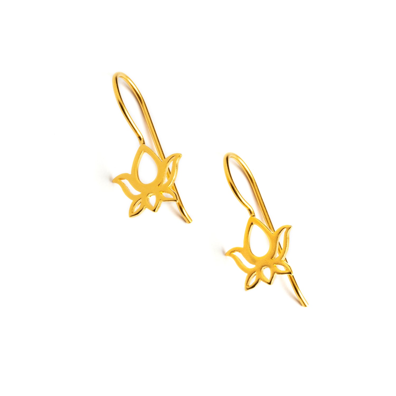 Gold Lotus Earrings | Tribu London