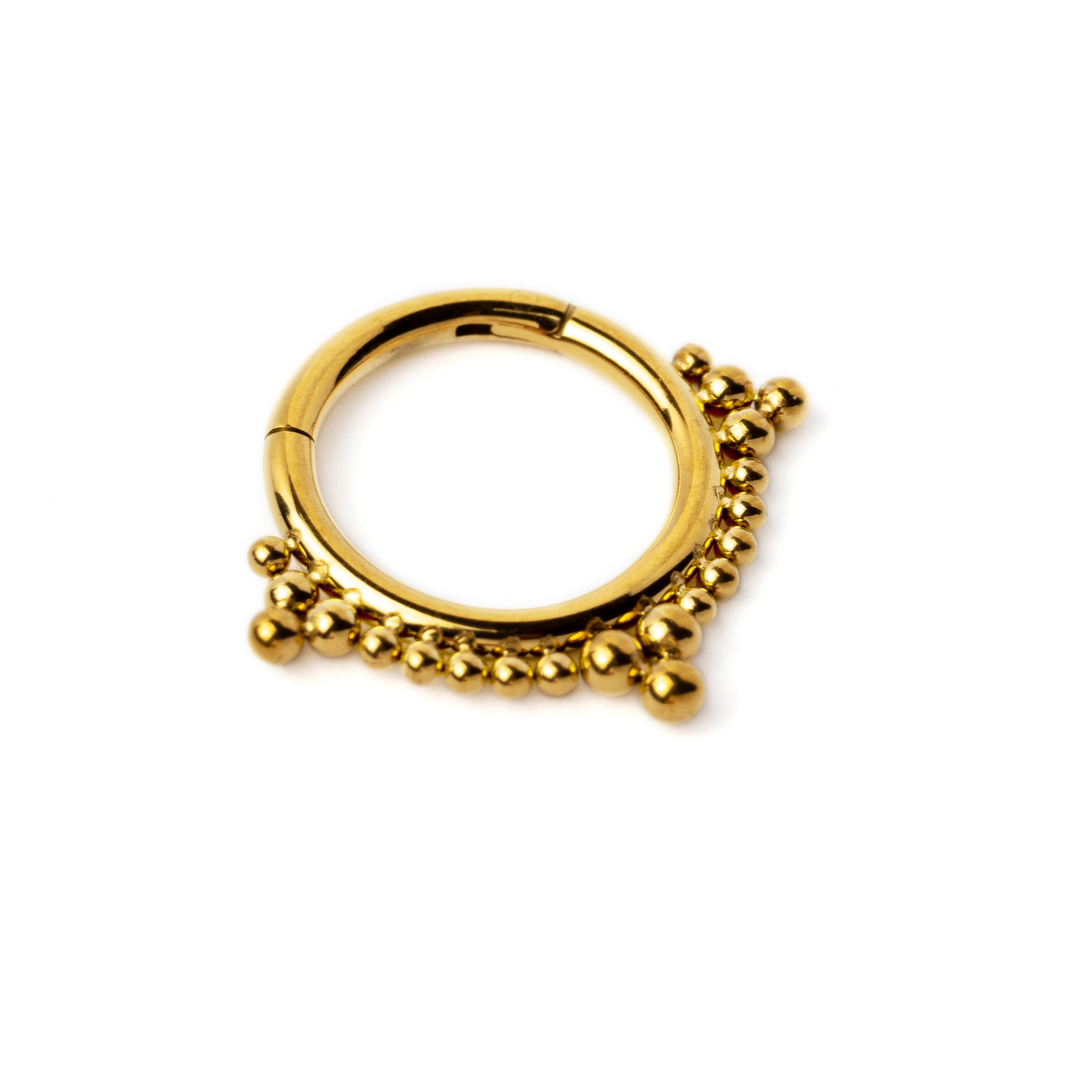 Deva golden Septum Clicker Ring left side view