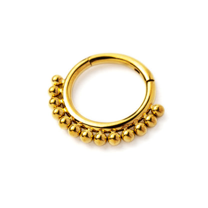 Liya Gold surgical steel septum clicker ring right side view