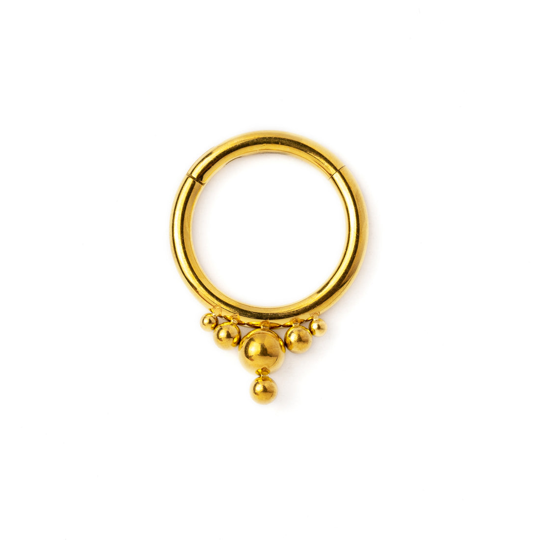 Golden surgical steel Malee septum clicker frontal view