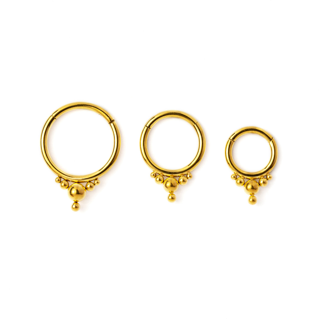 6mm, 8mm, 10mm Golden surgical steel Malee septum clickers