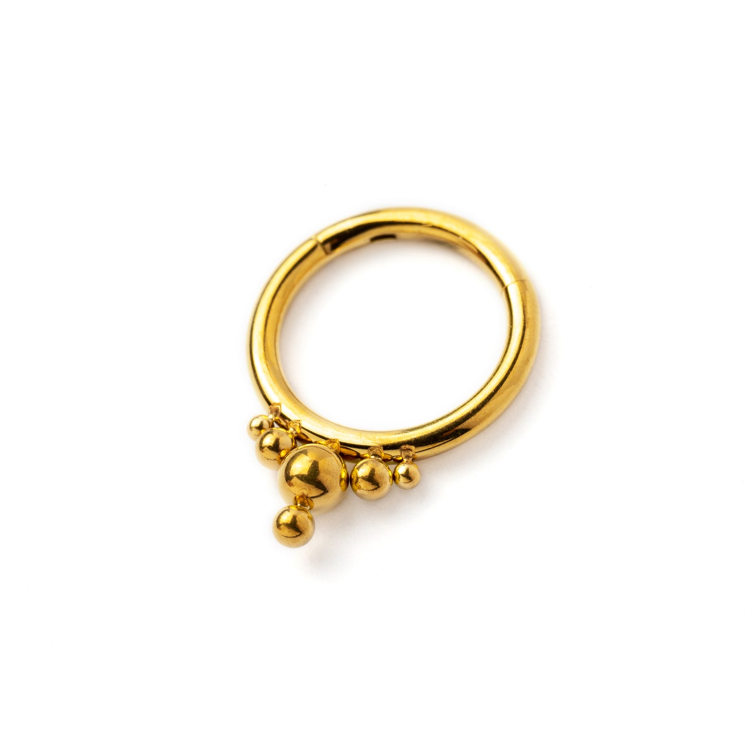 Golden surgical steel Malee septum clicker right side view