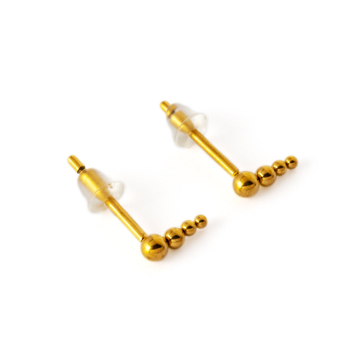 pair of Golden Newton surgical steel spheres ear studs