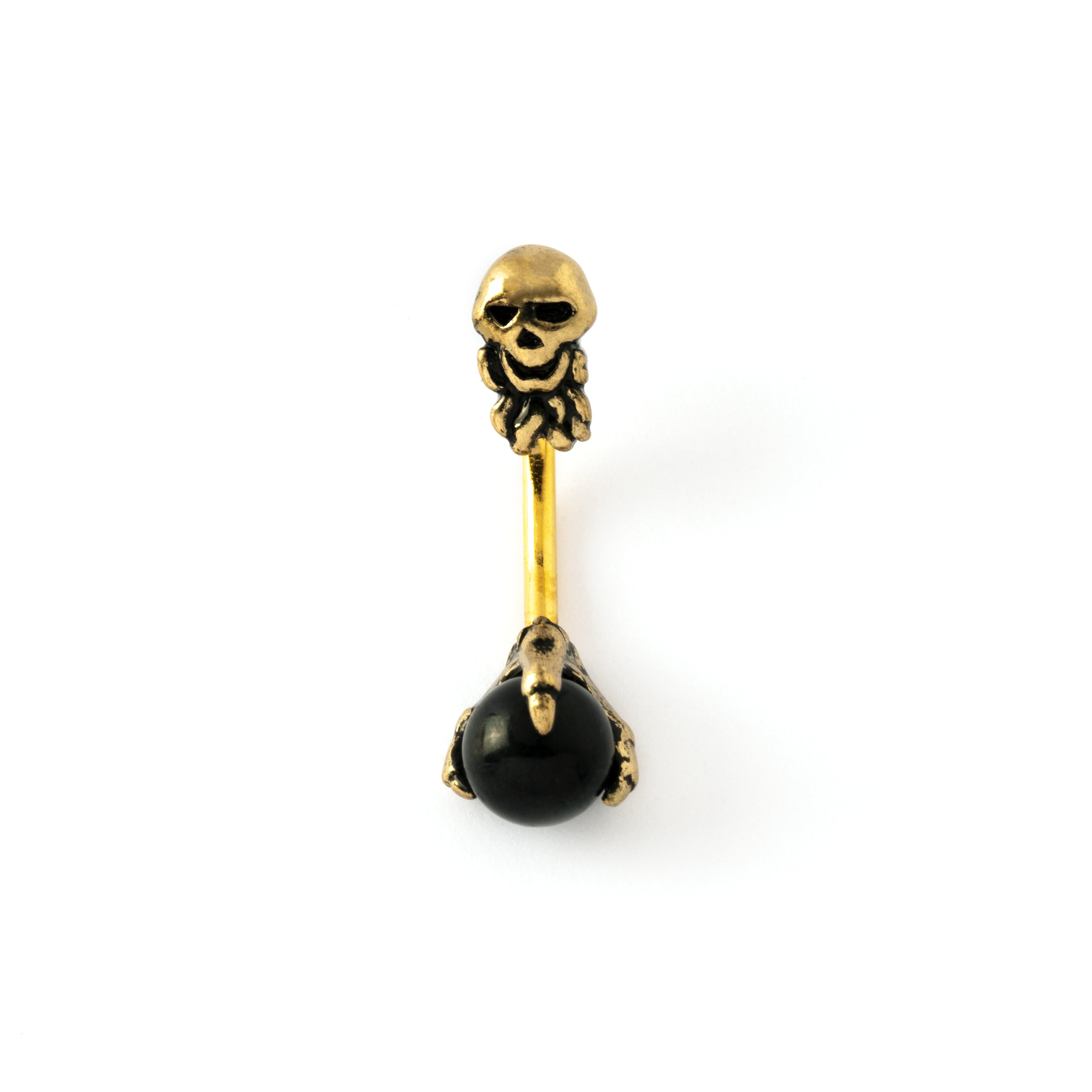 Golden-skull-belly-bar-with-claw