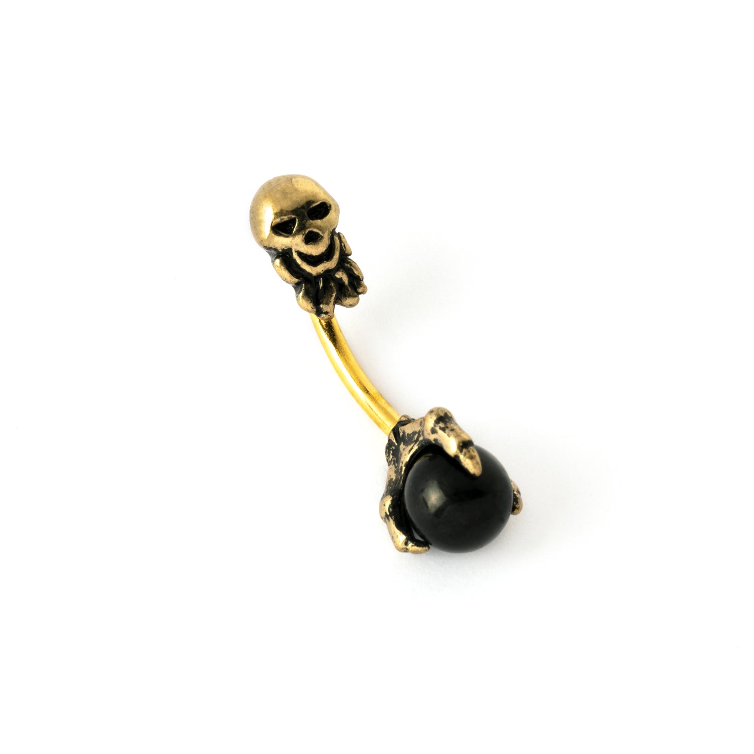 Golden-skull-belly-bar-with-claw1