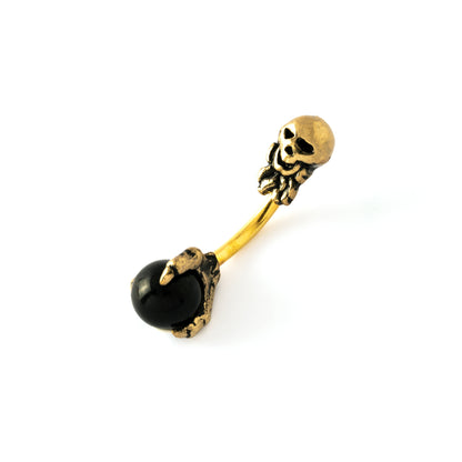 Golden-skull-belly-bar-with-claw2