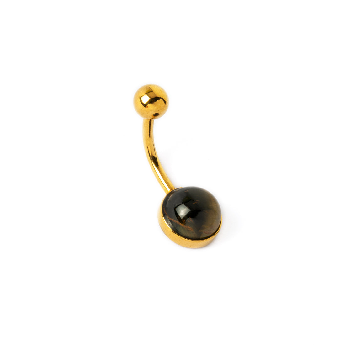 Golden Belly Bar with Tiger Eye right side view