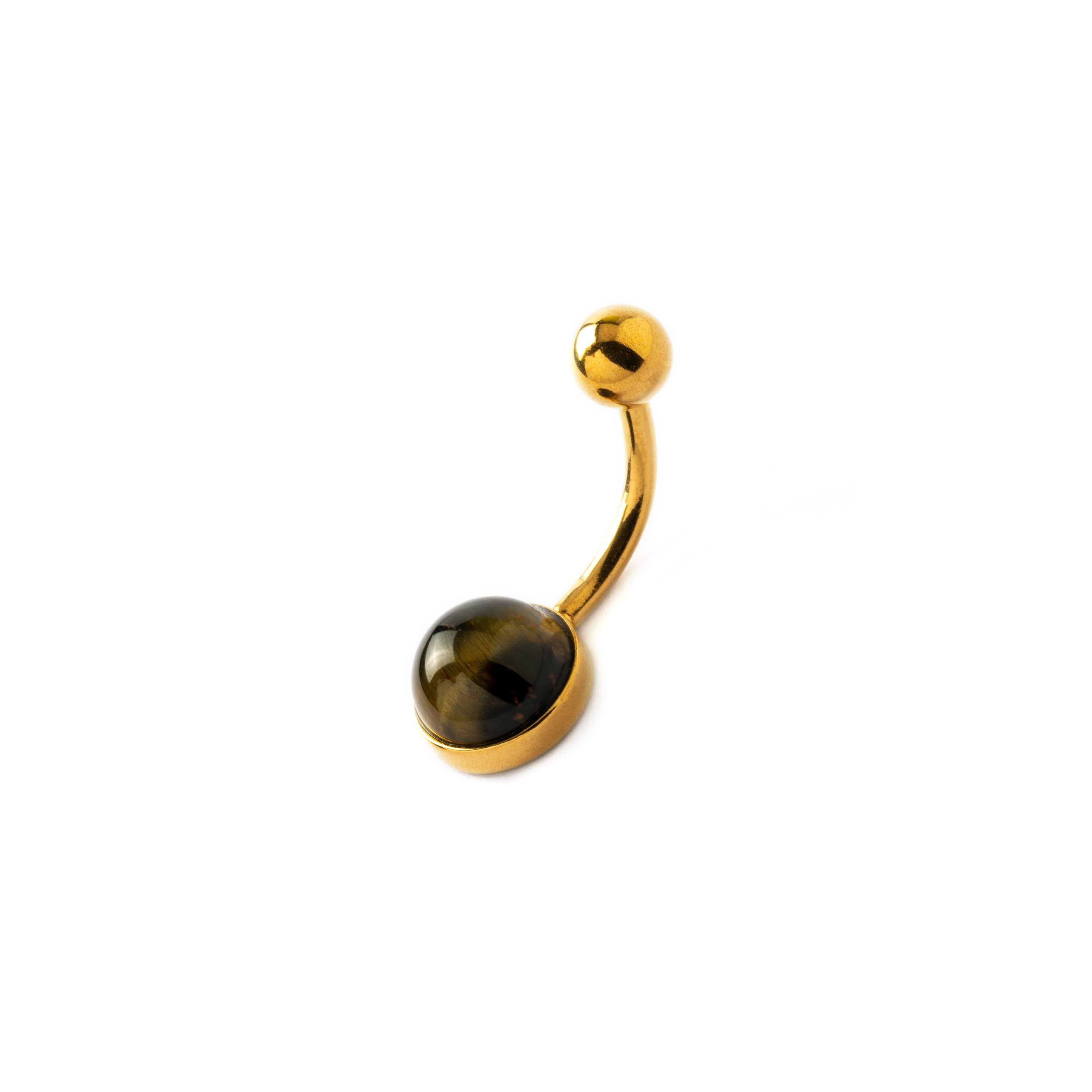 Golden Belly Bar with Tiger Eye left side view