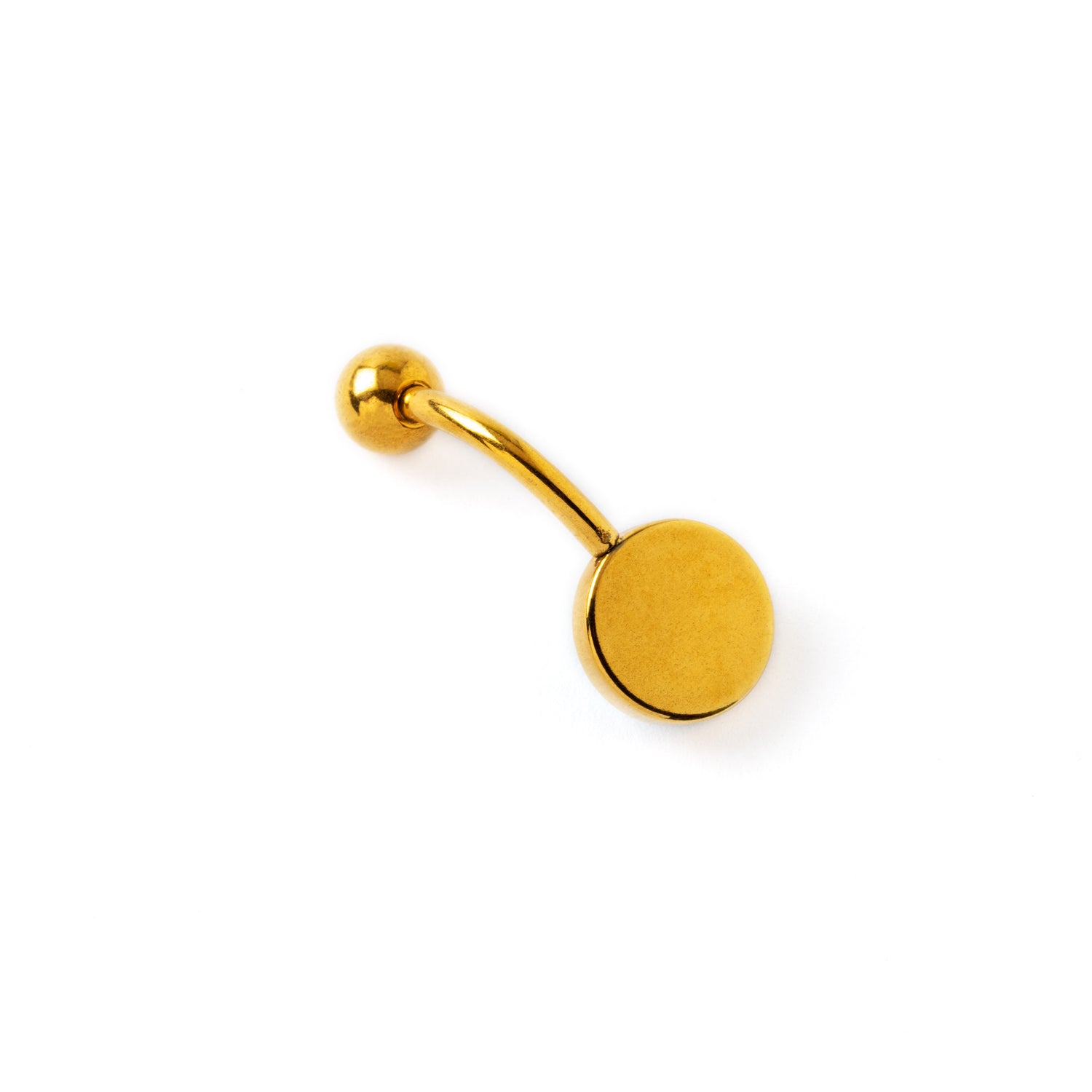 Golden Belly Bar with Tiger Eye back side view