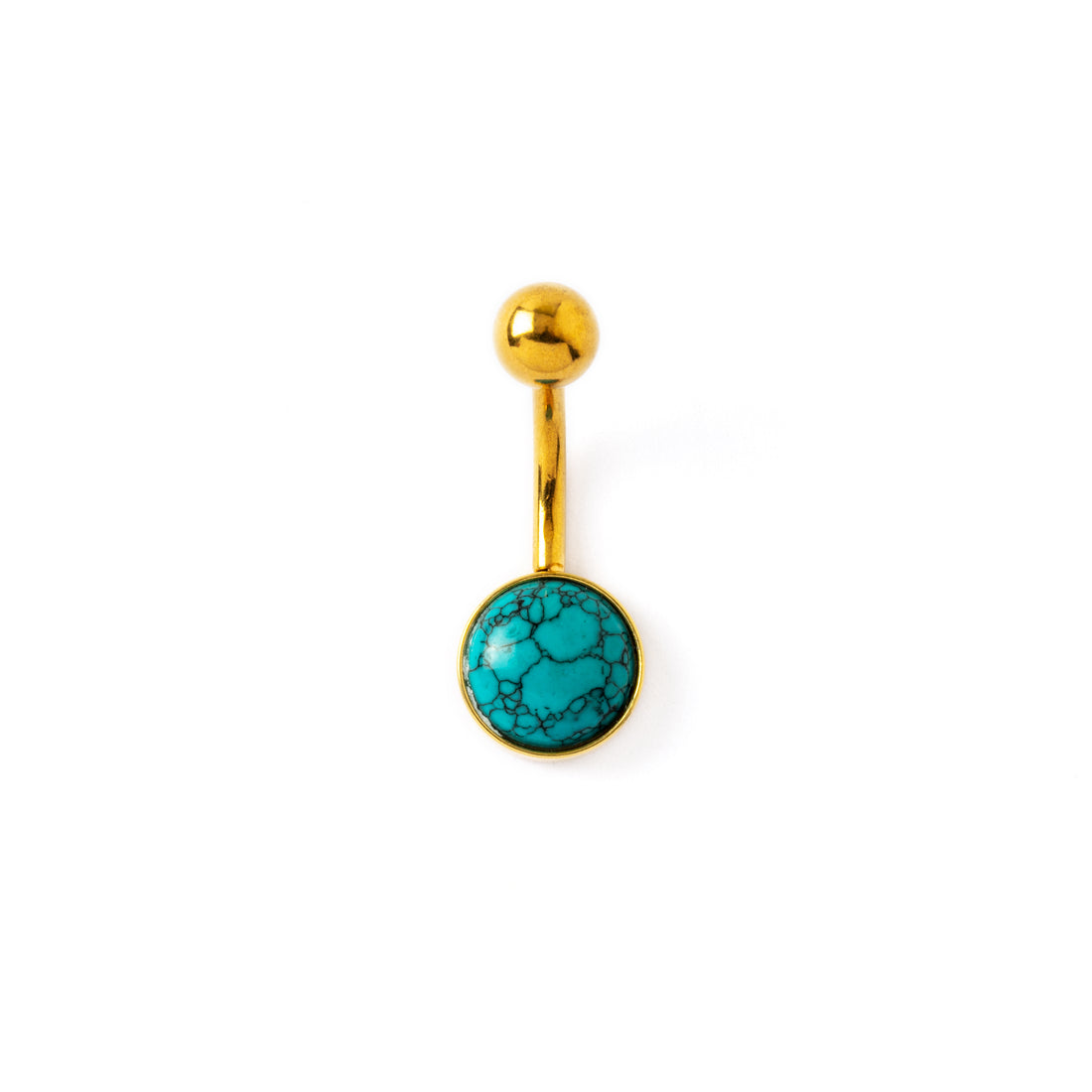 Golden Belly Bar with Turquoise frontal view