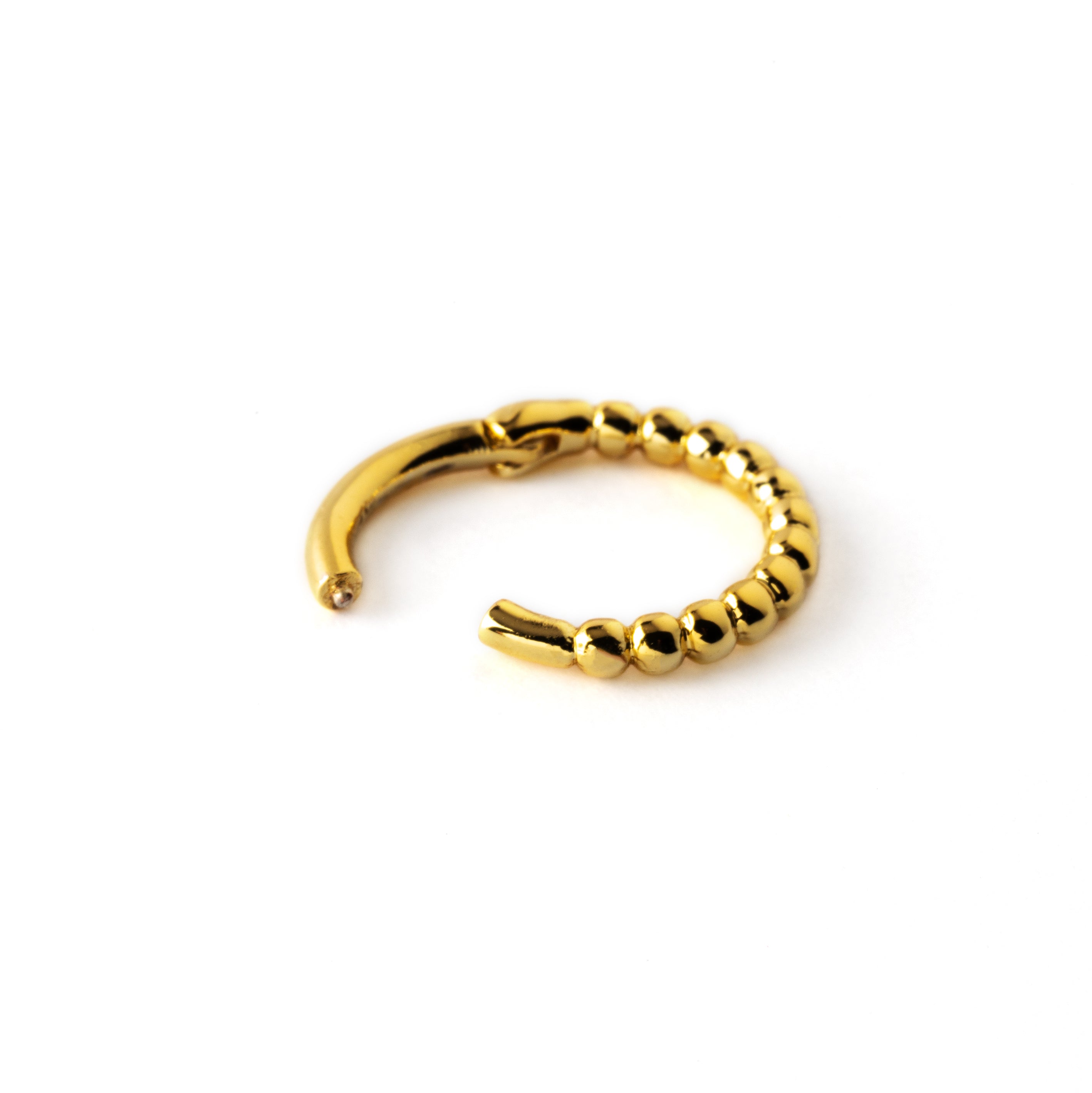Golden surgical steel dotted piercing clicker ring hinged segment closure