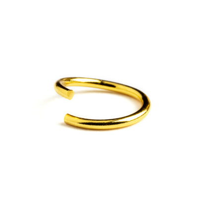 0.8mm/20g 18k Gold seamless nose ring open mode view