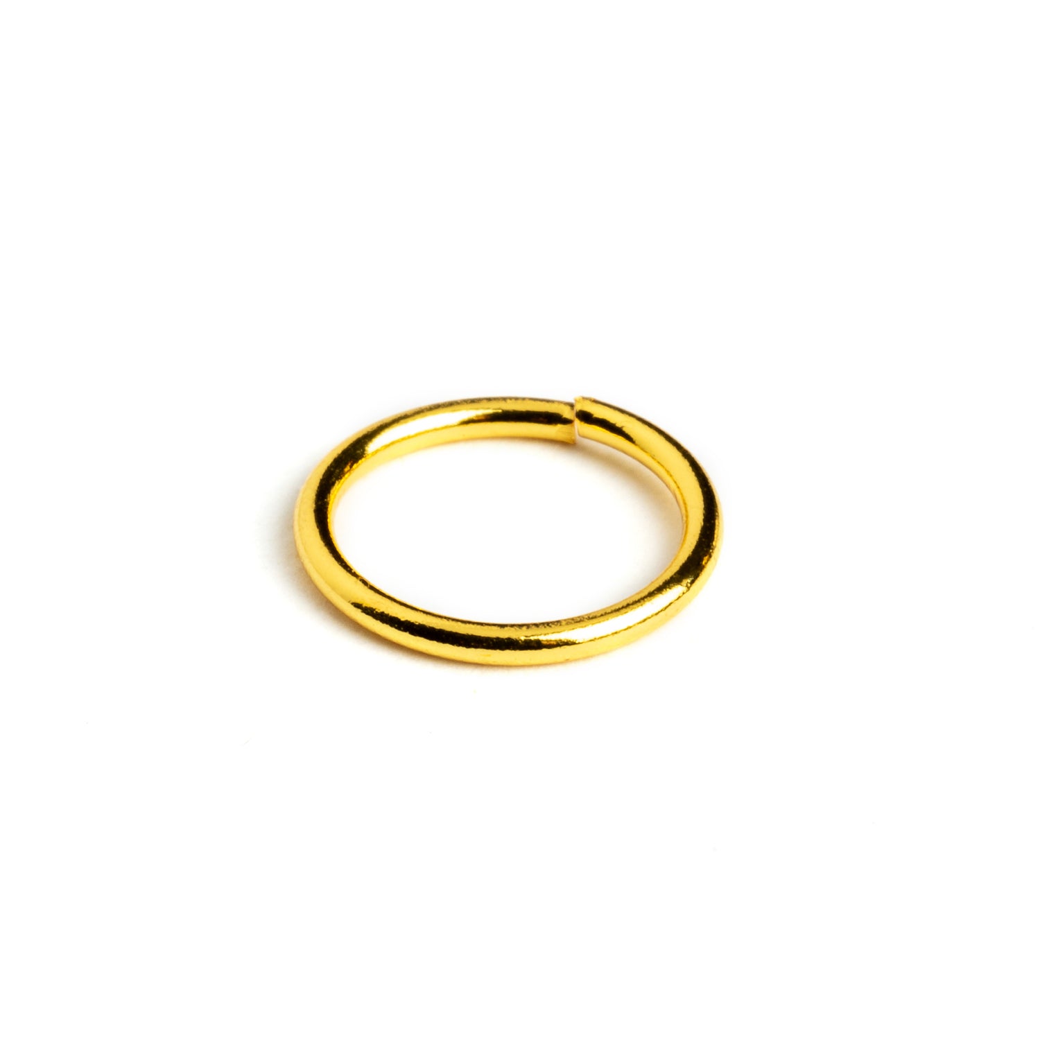 0.8mm/20g 18k Gold seamless nose ring side view