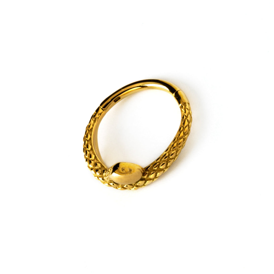 surgical steel with gold coating clicker piercing ring side view