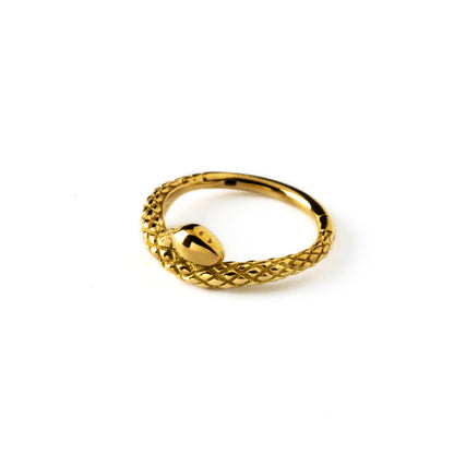 surgical steel with gold coating clicker piercing ring right side view
