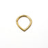 Golden teardrop septum ring frontal view