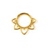 Iryia gold surgical steel open lotus septum clickers frontal view