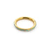 Gold surgical steel septum clicker ring with white opal inlay frontal view 