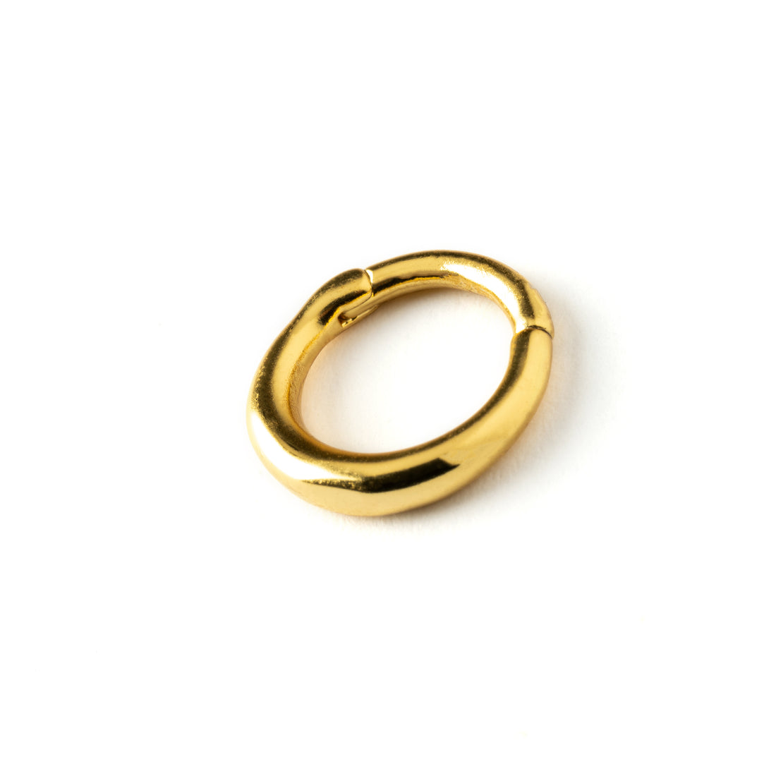 Raja gold surgical steel septum clicker ring right side view