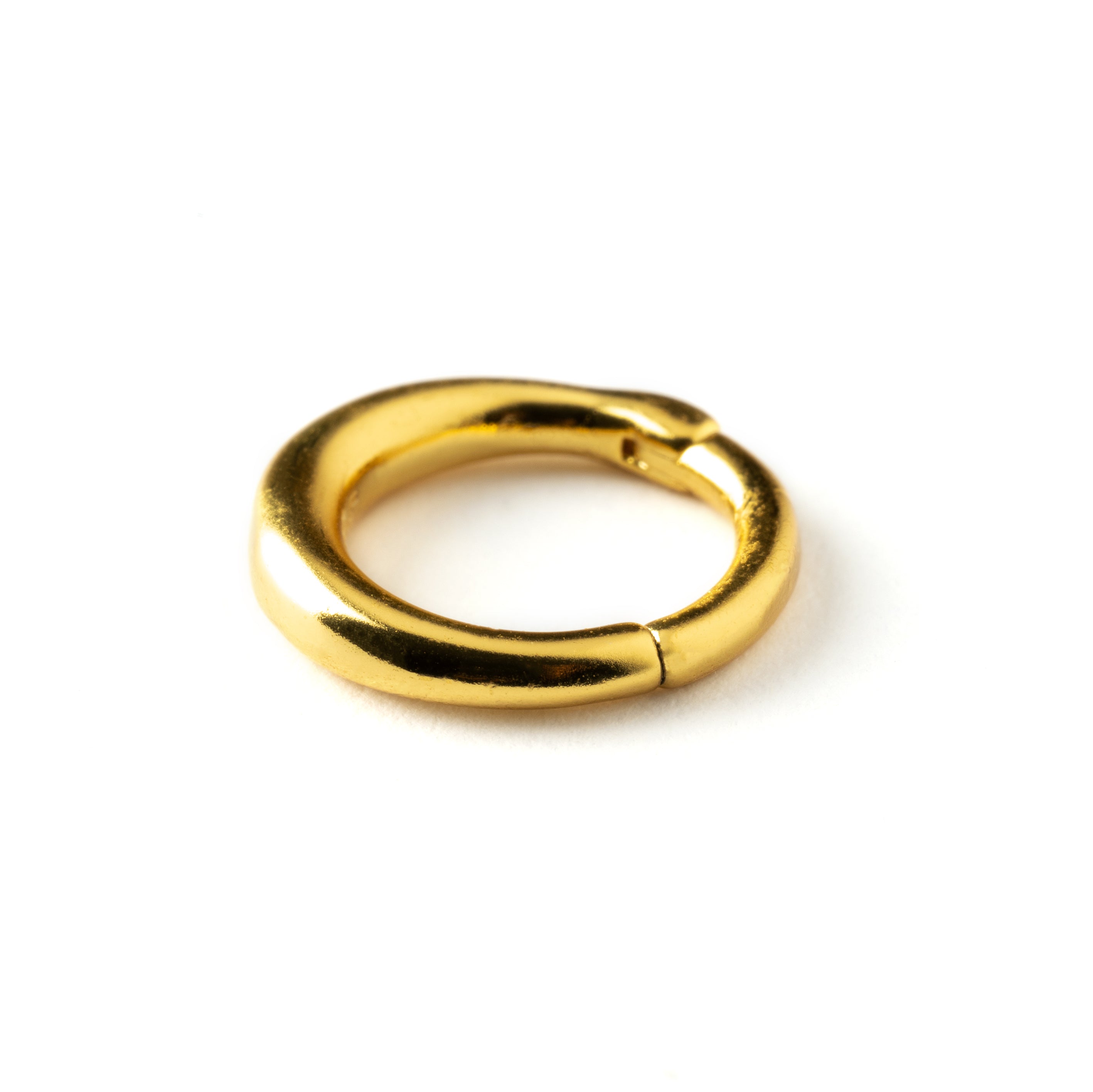 Raja gold surgical steel septum clicker ring side view