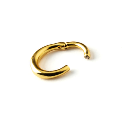 Raja gold surgical steel septum clicker ring hinged segment view