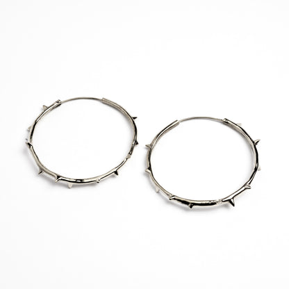 Gothic style Thorn Hoops Earrings frontal view