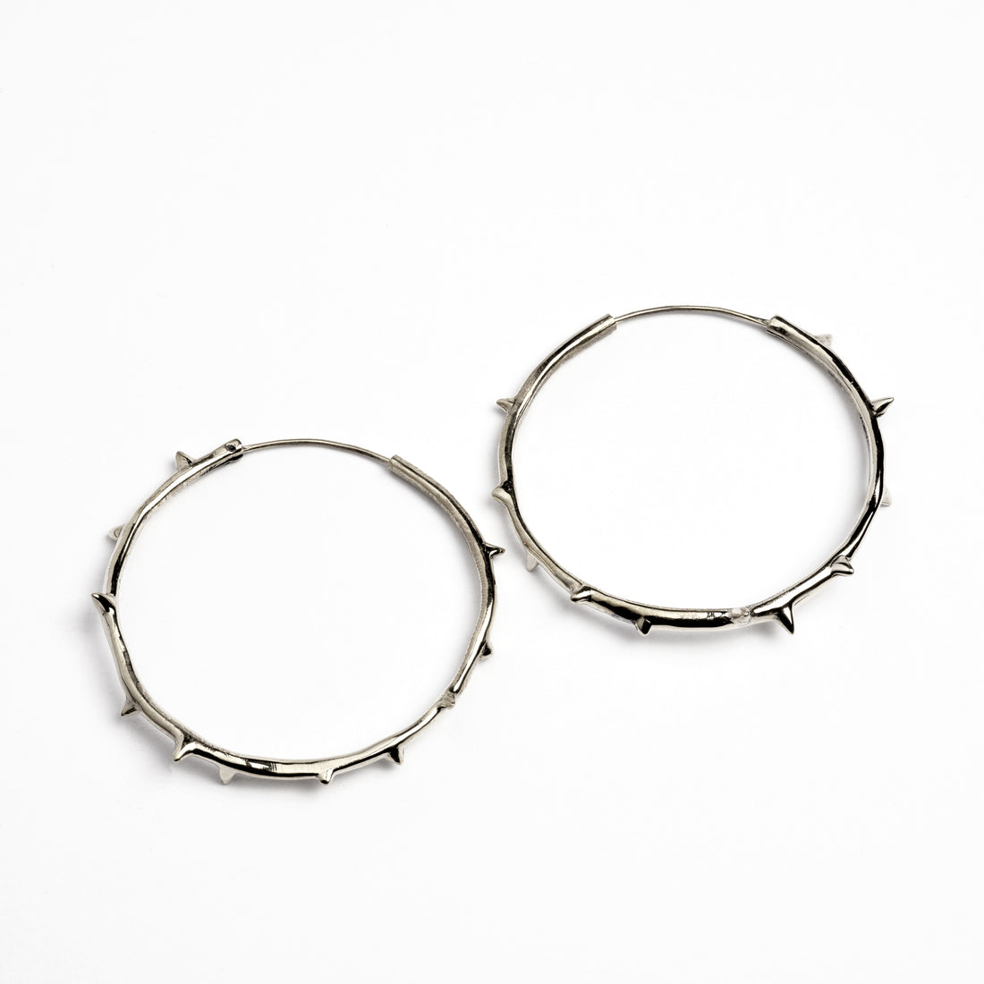 Gothic style Thorn Hoops Earrings frontal view