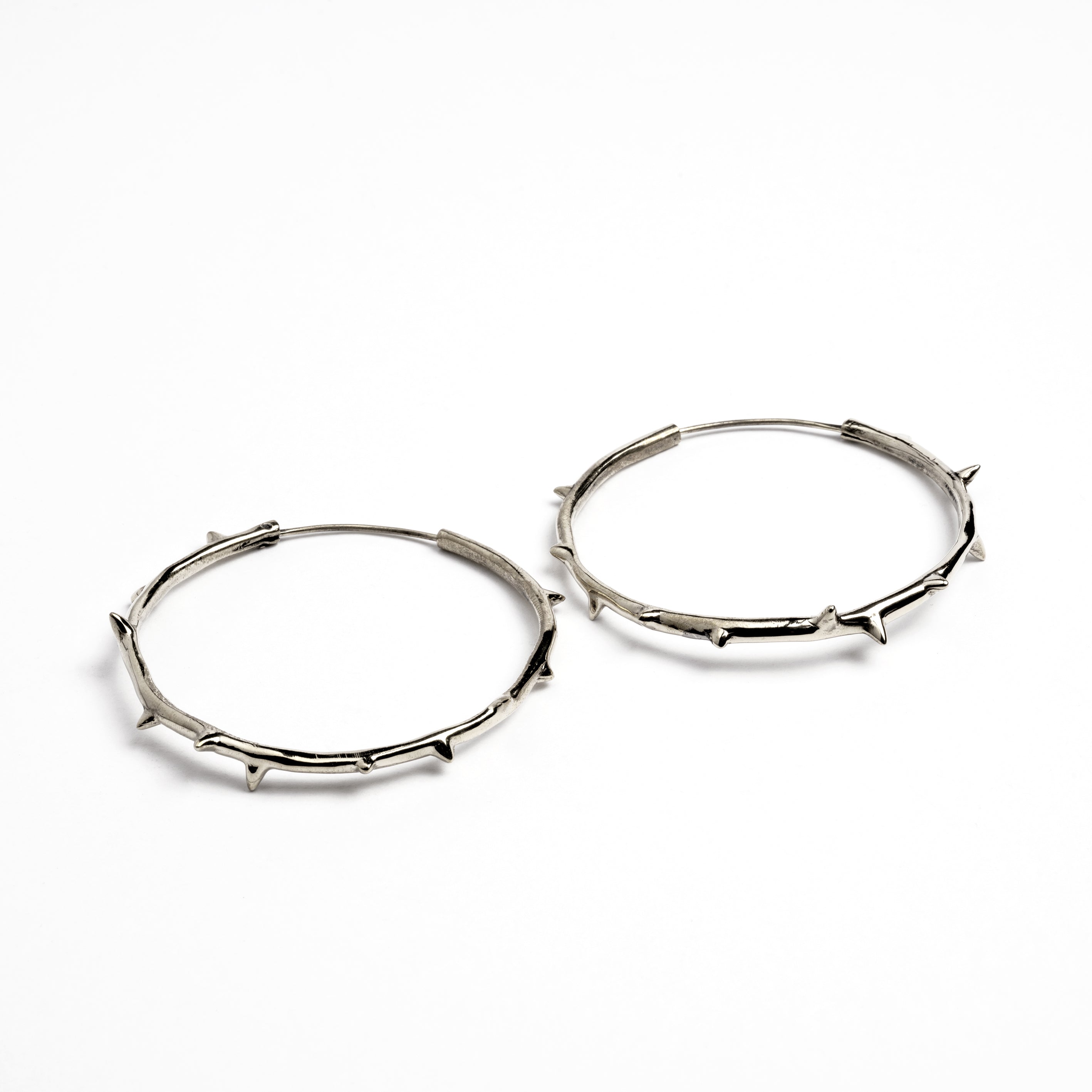 Gothic style Thorn Hoops Earrings side view