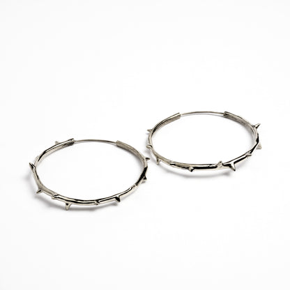 Gothic style Thorn Hoops Earrings side view