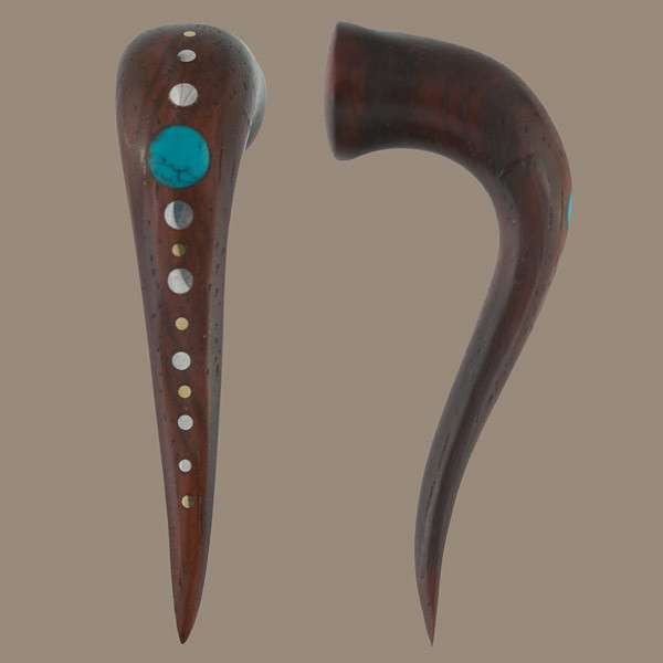 Wood Curvy Hook Stretchers with Turquoise