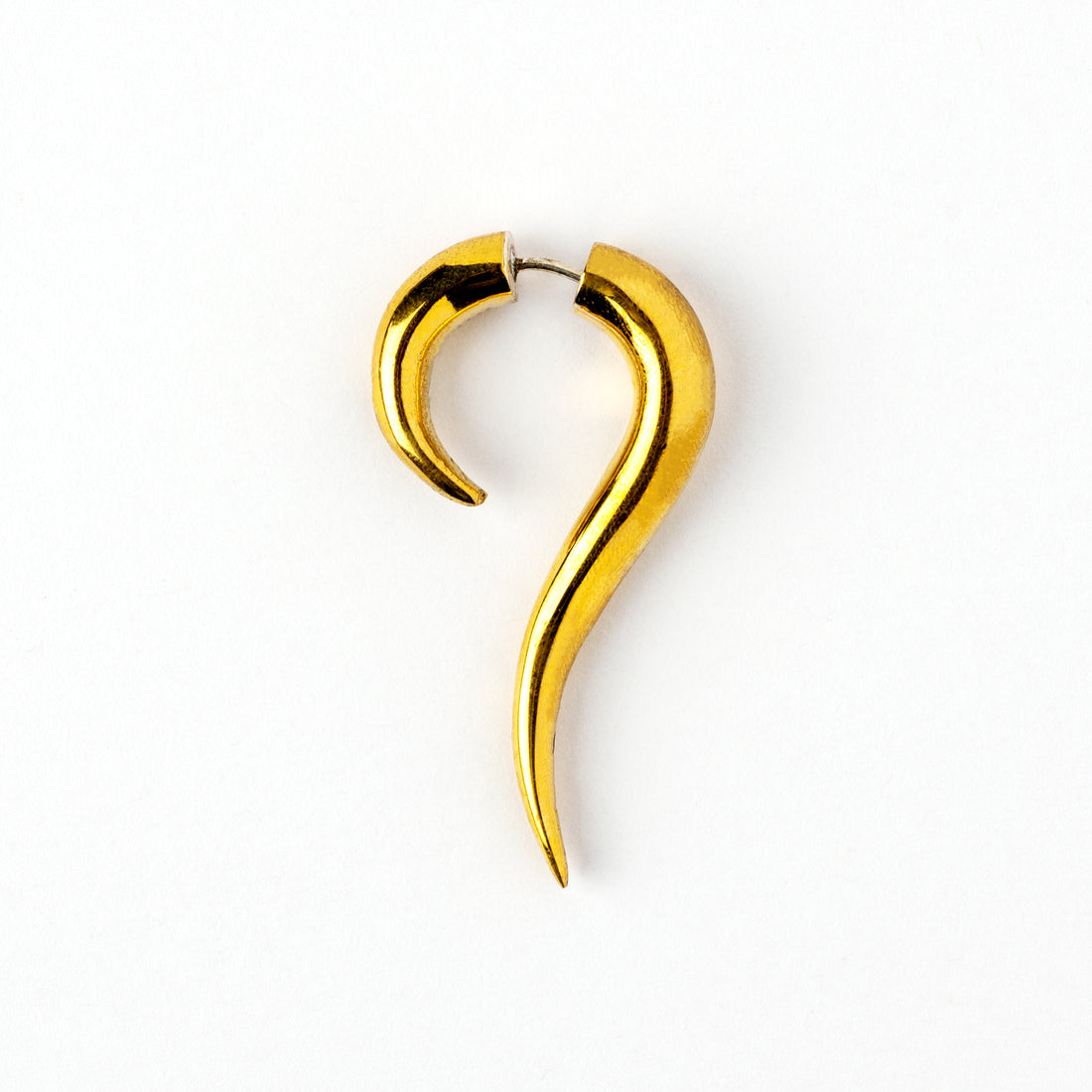 Maui Brass Fake Gauge Earring side view