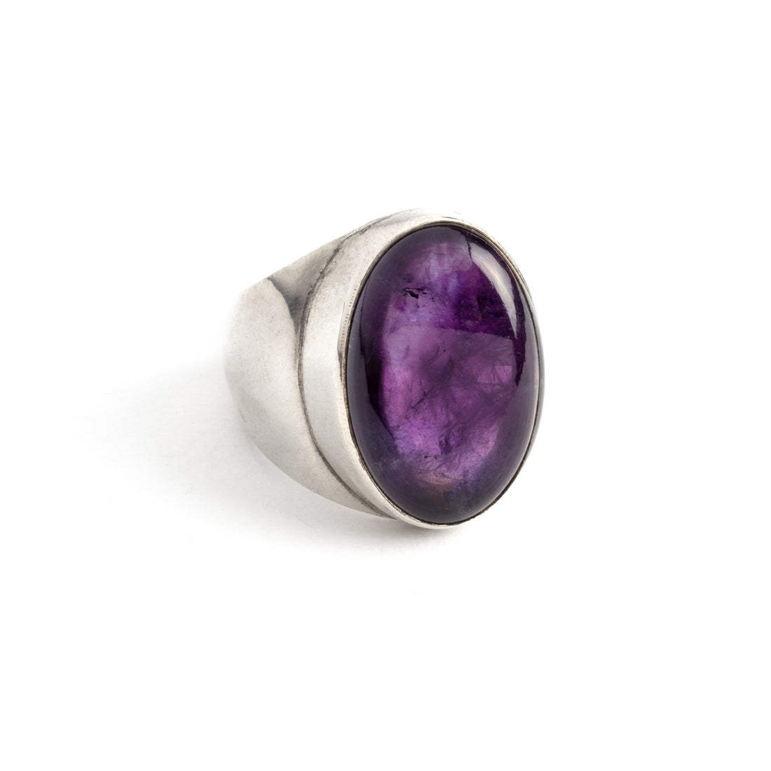 Hallmarked Silver Ring With Amethyst stone