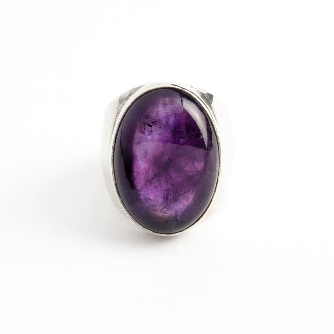 Hallmarked Silver Ring With Amethyst stone
