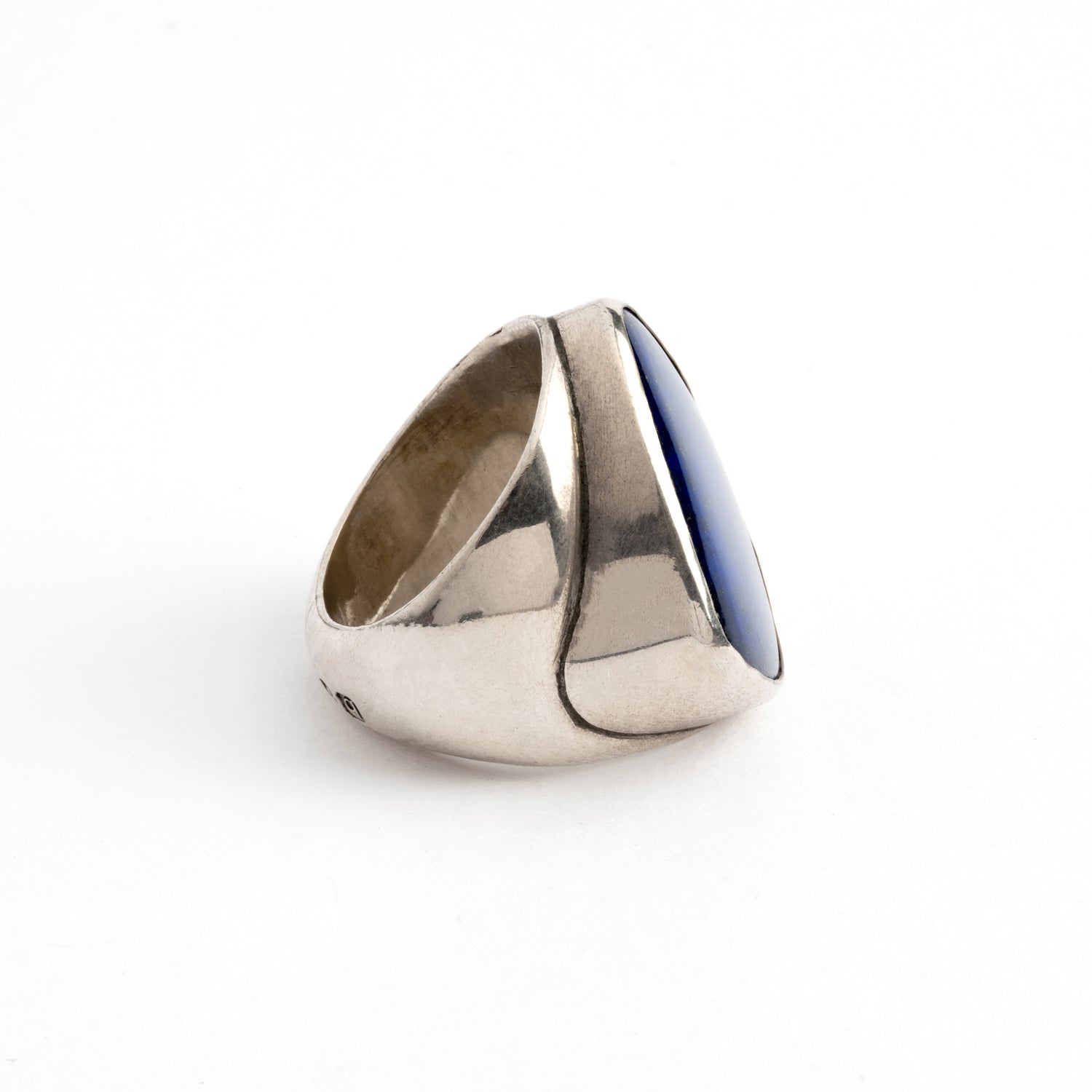 Hallmarked Silver Ring With Lapis Stone