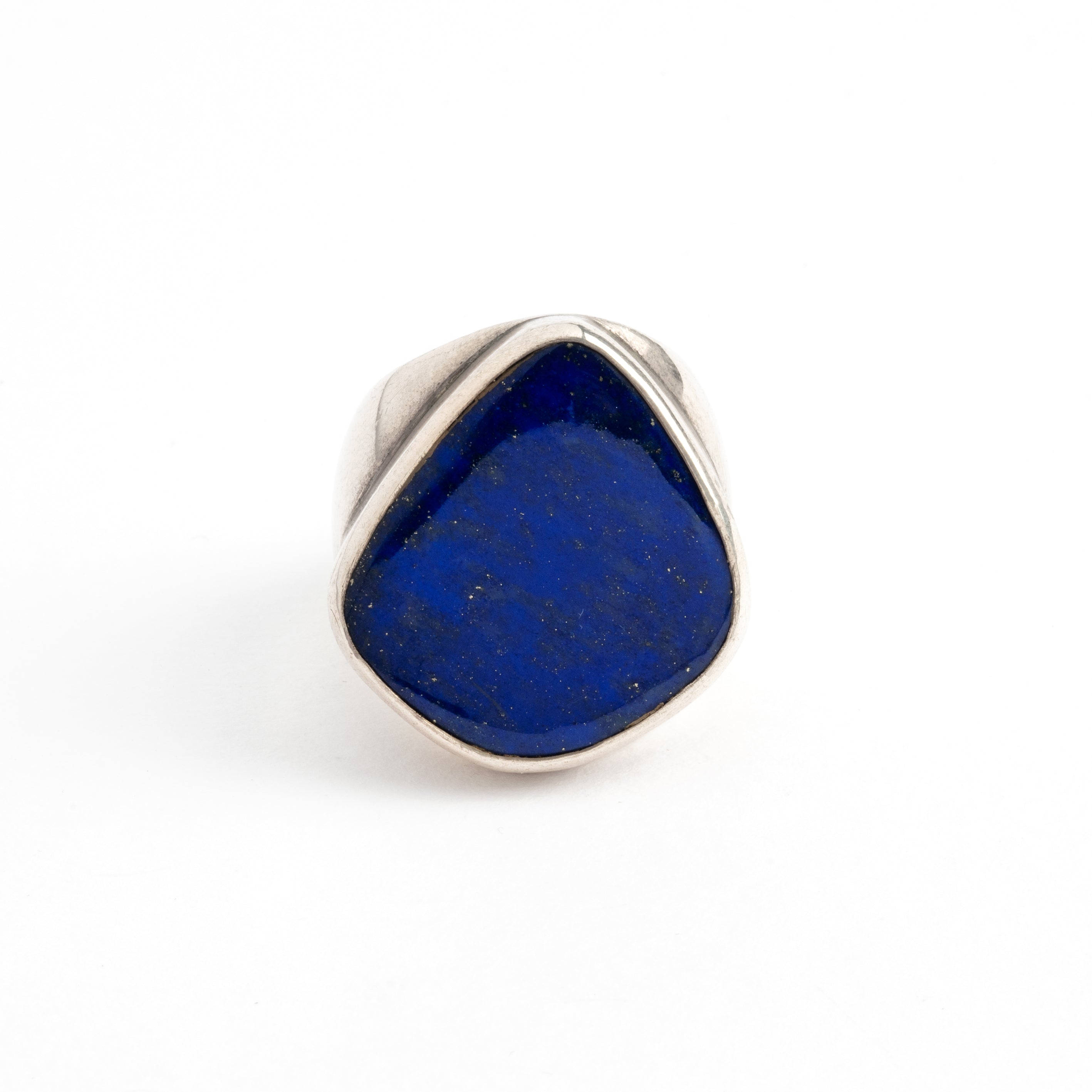 Hallmarked Silver Ring With Lapis Stone