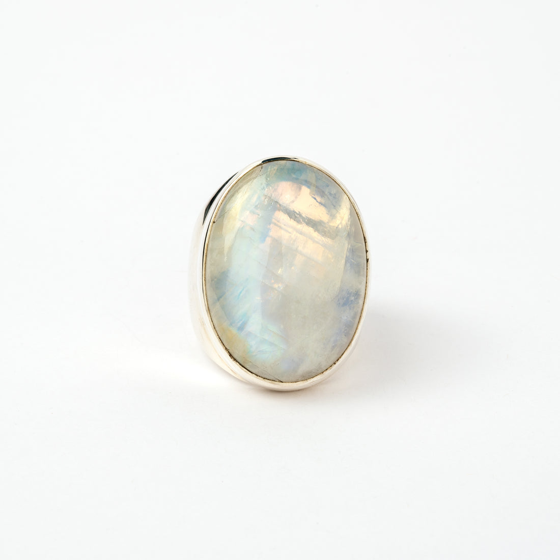 Hallmarked Silver Ring with Moonstone