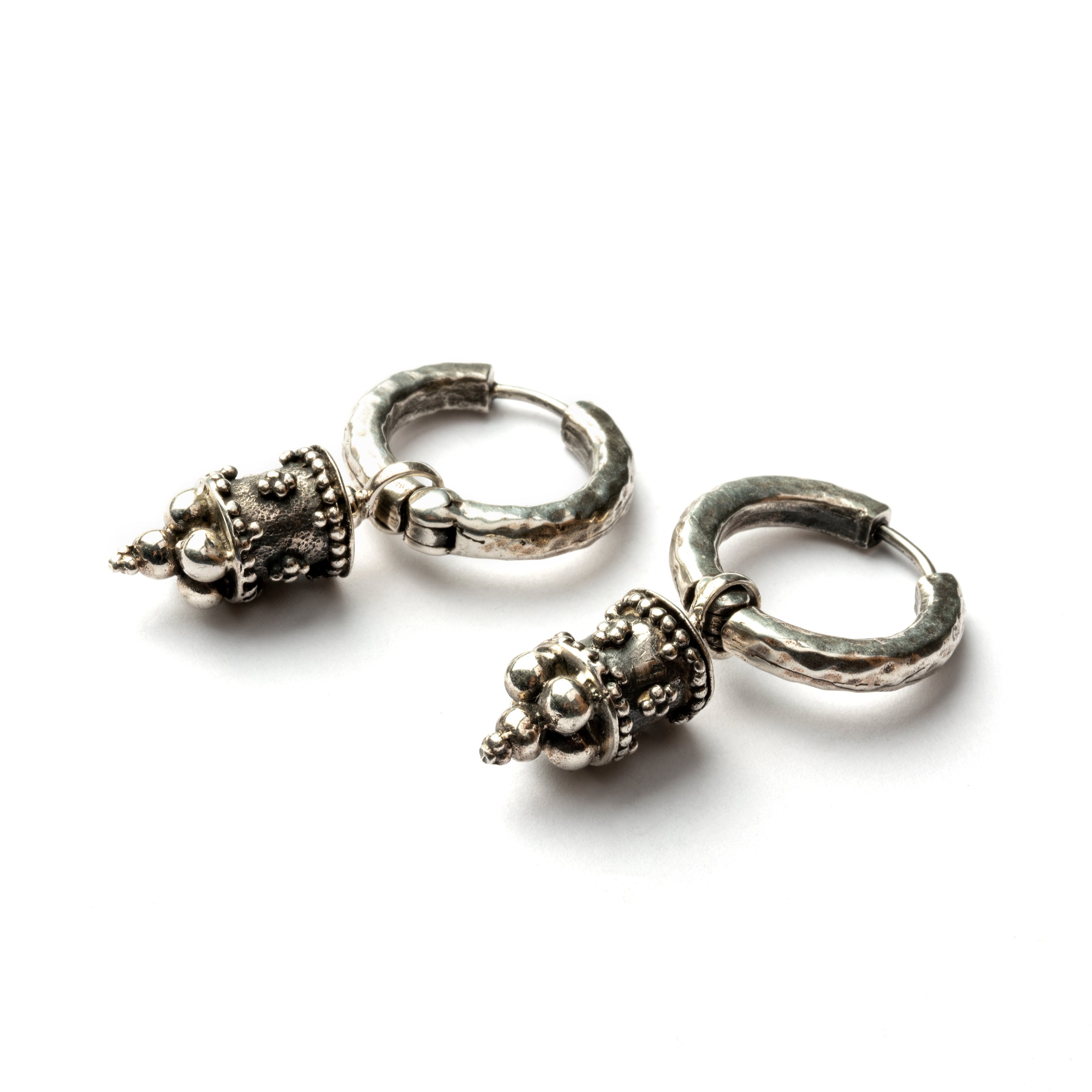 Afghan Cylinder Clicker Earrings side view