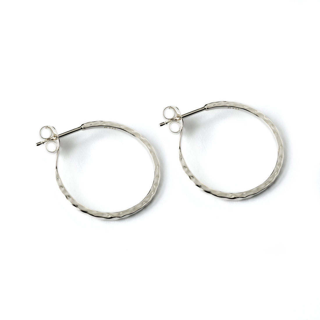 Hammered-silver-open-hoops-earrings