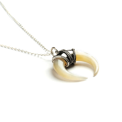Mother of Pearl Talon Necklace left side view