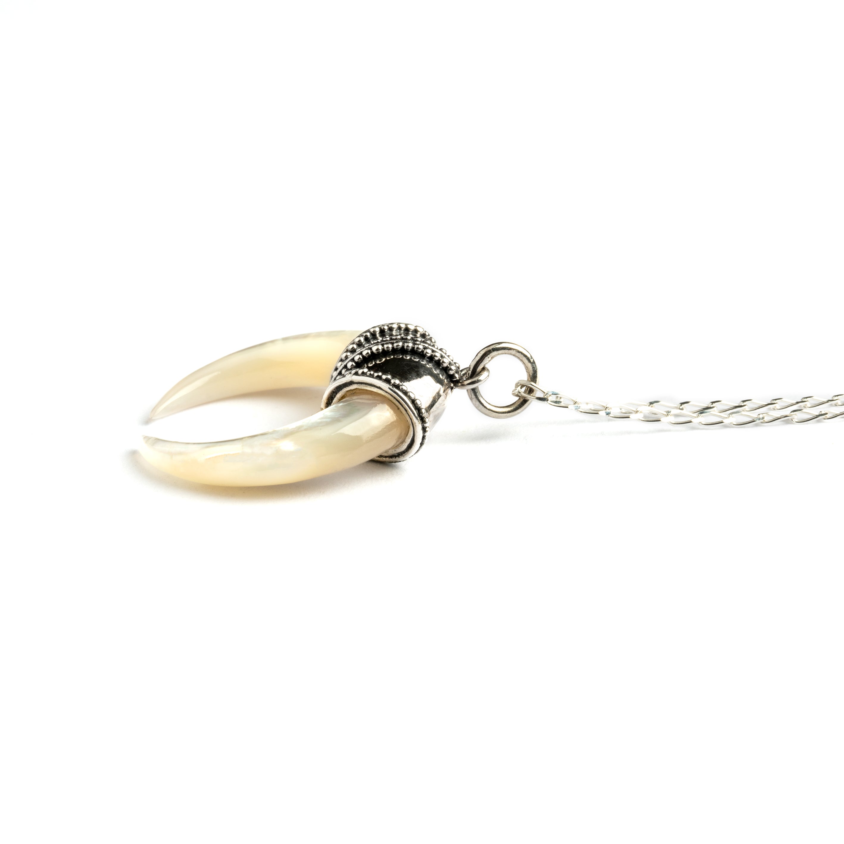 Mother of Pearl Talon Necklace side view